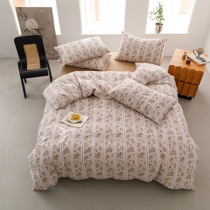 91家纺网 家纺一手货源 找家纺 （总）倾慕家纺 2024新款典雅风全棉13370简约印花系列四件套