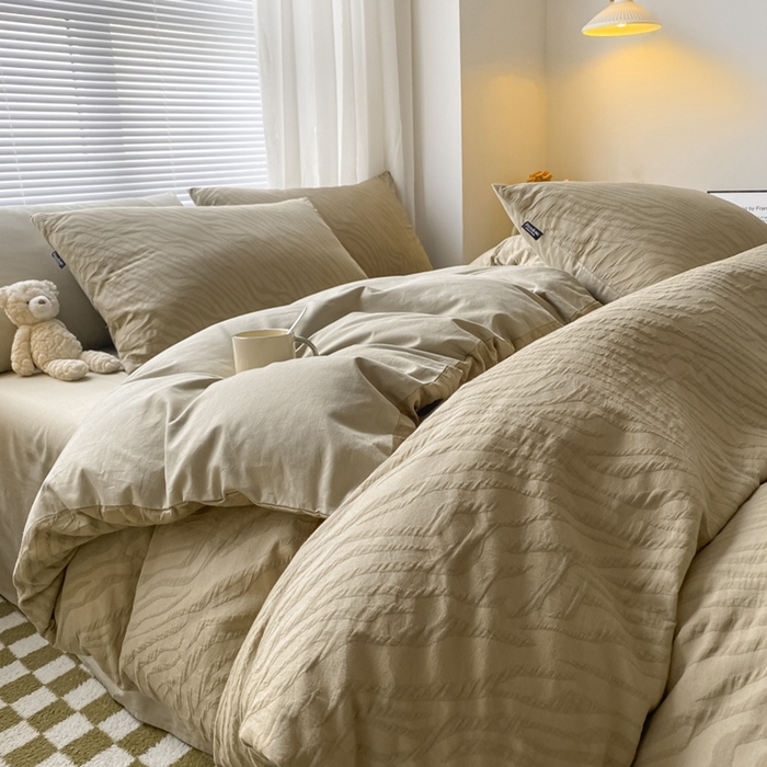 91家纺网 家纺一手货源 找家纺 宜代光年 2024新款60s全棉三层纱四件套 斑马纹