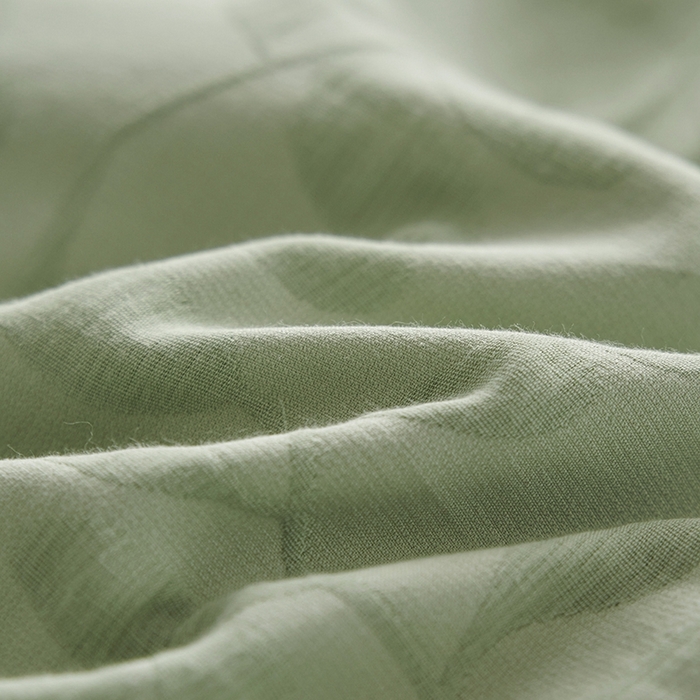 91家纺网 家纺一手货源 找家纺 宜代光年 2024新款60s全棉三层纱四件套 叶繁-绿