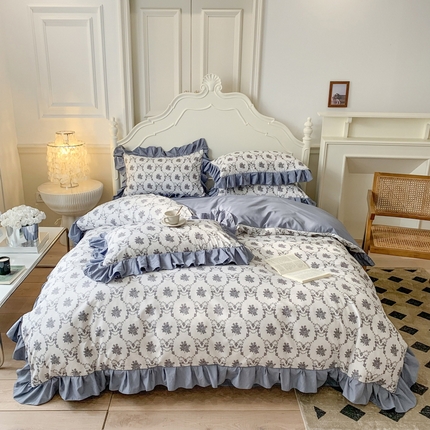 91家纺网 家纺一手货源 找家纺 （总）吾欢心 2025新款法式A类有氧双层纱四件套