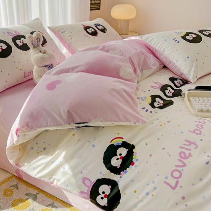 91家纺网 家纺一手货源 找家纺 （总）倾慕家纺 2024新款时尚风全棉13070亲肤印花系列单被套