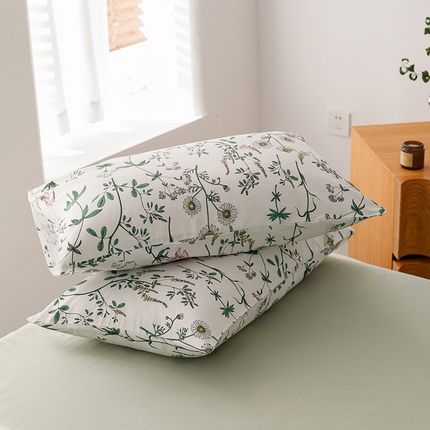 倾慕家纺 2024新款典雅风全棉13370简约印花系列单枕套 千寻