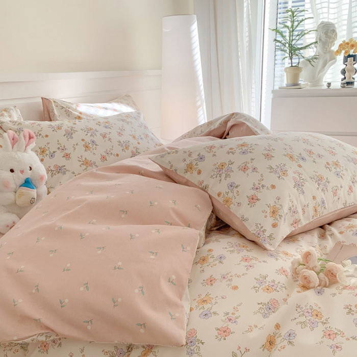 91家纺网 家纺一手货源 找家纺 澳萝拉 2024新款全棉40支13070碎花系列单被套 花小莱-粉