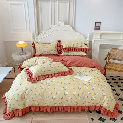 91家纺网 家纺一手货源 找家纺 （总）吾欢心 2025新款法式A类有氧双层纱四件套