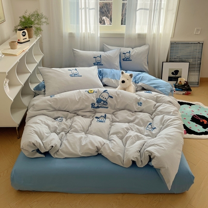 91家纺网 家纺一手货源 找家纺 （总）三朵家纺 2024新款春夏全棉三丽鸥毛巾绣四件套