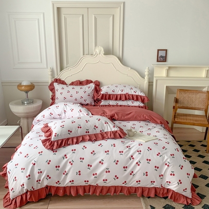 91家纺网 家纺一手货源 找家纺 （总）吾欢心 2025新款法式A类有氧双层纱四件套