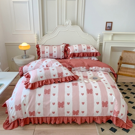 91家纺网 家纺一手货源 找家纺 （总）吾欢心 2025新款法式A类有氧双层纱四件套