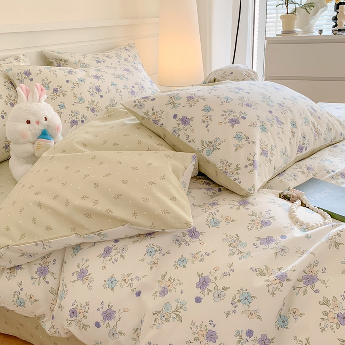 91家纺网 家纺一手货源 找家纺 澳萝拉 2024新款全棉40支13070碎花系列单被套 花小莱-兰