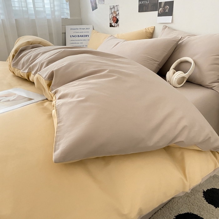 91家纺网 家纺一手货源 找家纺 三朵家纺 2024新款春夏13372全棉精梳棉混搭四件套 奶卡