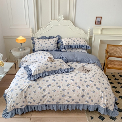 91家纺网 家纺一手货源 找家纺 （总）吾欢心 2025新款法式A类有氧双层纱四件套