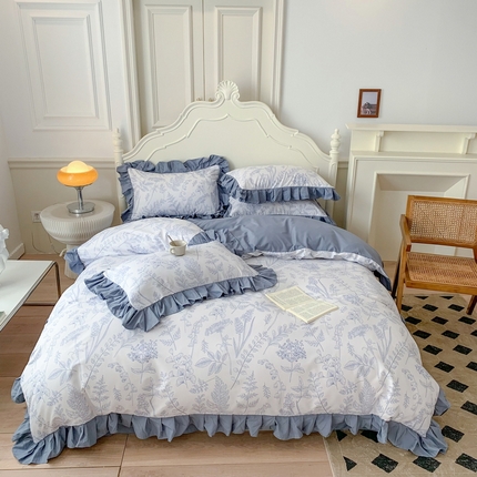 91家纺网 家纺一手货源 找家纺 （总）吾欢心 2025新款法式A类有氧双层纱四件套