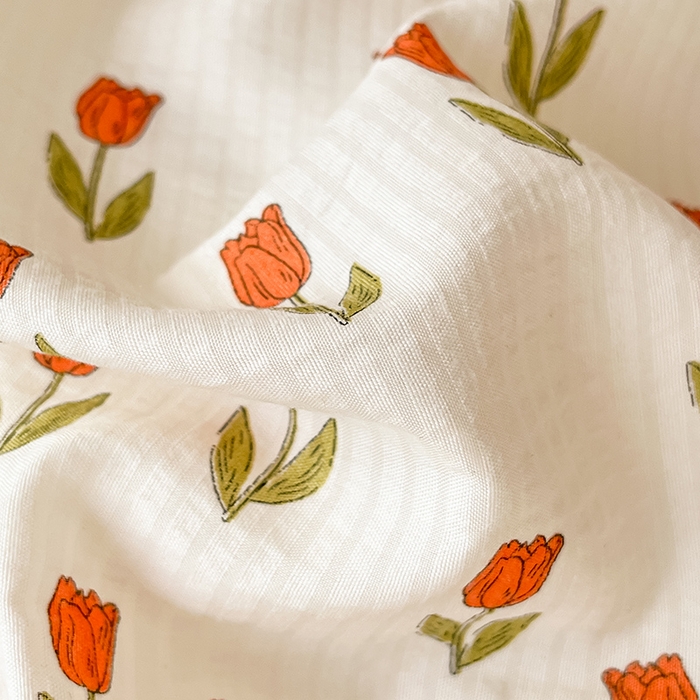 91家纺网 家纺一手货源 找家纺 梦之岛 2024新款A类母婴级泡泡棉皱皱纱碎花四件套 拾秋