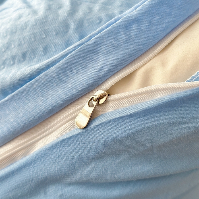 91家纺网 家纺一手货源 找家纺 啊雅家居 2025新款轻奢韩式无边款华夫格四件套 无边款-梦幻兰