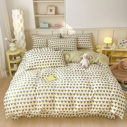 91家纺网 家纺一手货源 找家纺 梦之岛 2024新款A类母婴级泡泡棉皱皱纱碎花四件套 心动