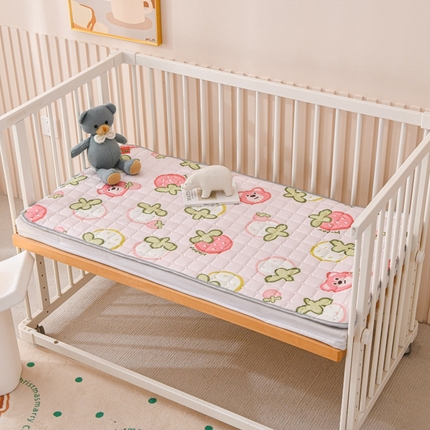 富馨莱 2024新款幼儿园纯棉床垫儿童床护垫 草莓小熊