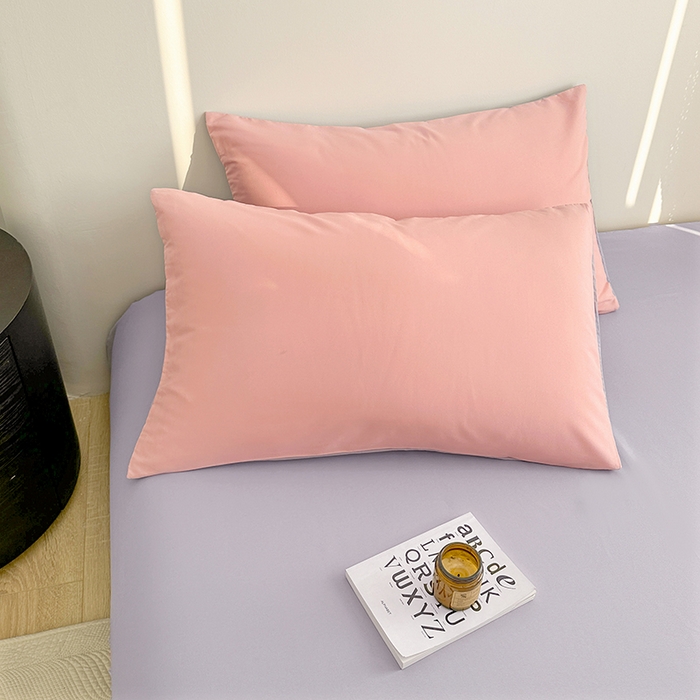 91家纺网 家纺一手货源 找家纺 家贝爱 2024新款简约轻奢水洗棉四件套 粉玉紫灰