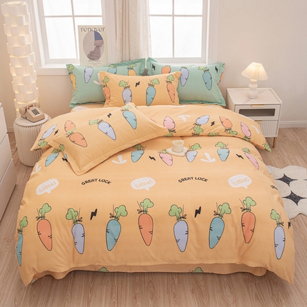 91家纺网 家纺一手货源 找家纺 （总2）喜四方 2024新款全棉磨毛纯棉印花四件套