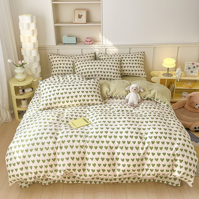 91家纺网 家纺一手货源 找家纺 梦之岛 2024新款A类母婴级泡泡棉皱皱纱碎花四件套 心动