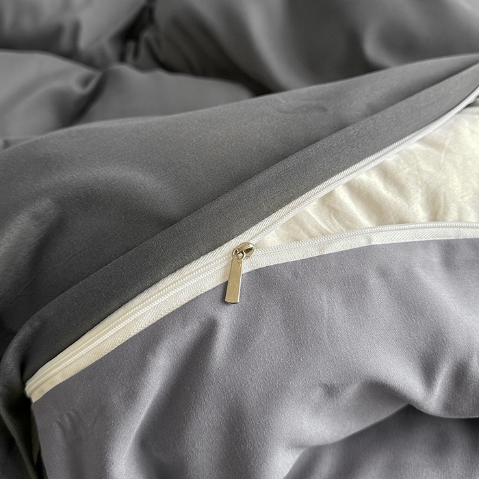 91家纺网 家纺一手货源 找家纺 家贝爱 2024新款简约轻奢水洗棉四件套 典雅灰高级灰