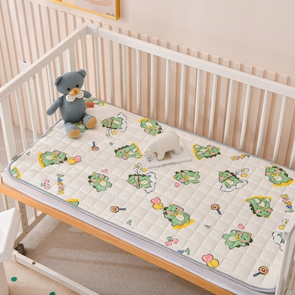 富馨莱 2024新款幼儿园纯棉床垫儿童床护垫 爱心恐龙
