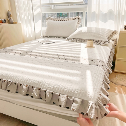 91家纺网 家纺一手货源 找家纺 （总）宜凡家纺 2024新品全棉夹棉花边床笠三件套-心情