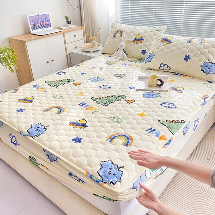 91家纺网 家纺一手货源 找家纺 （总）九亭家纺 2024新款A类抗菌全棉夹棉防水床笠