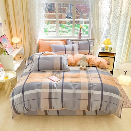 91家纺网 家纺一手货源 找家纺 （总）铭成家纺 2024新款新疆棉喷气印花小清新系列四件套