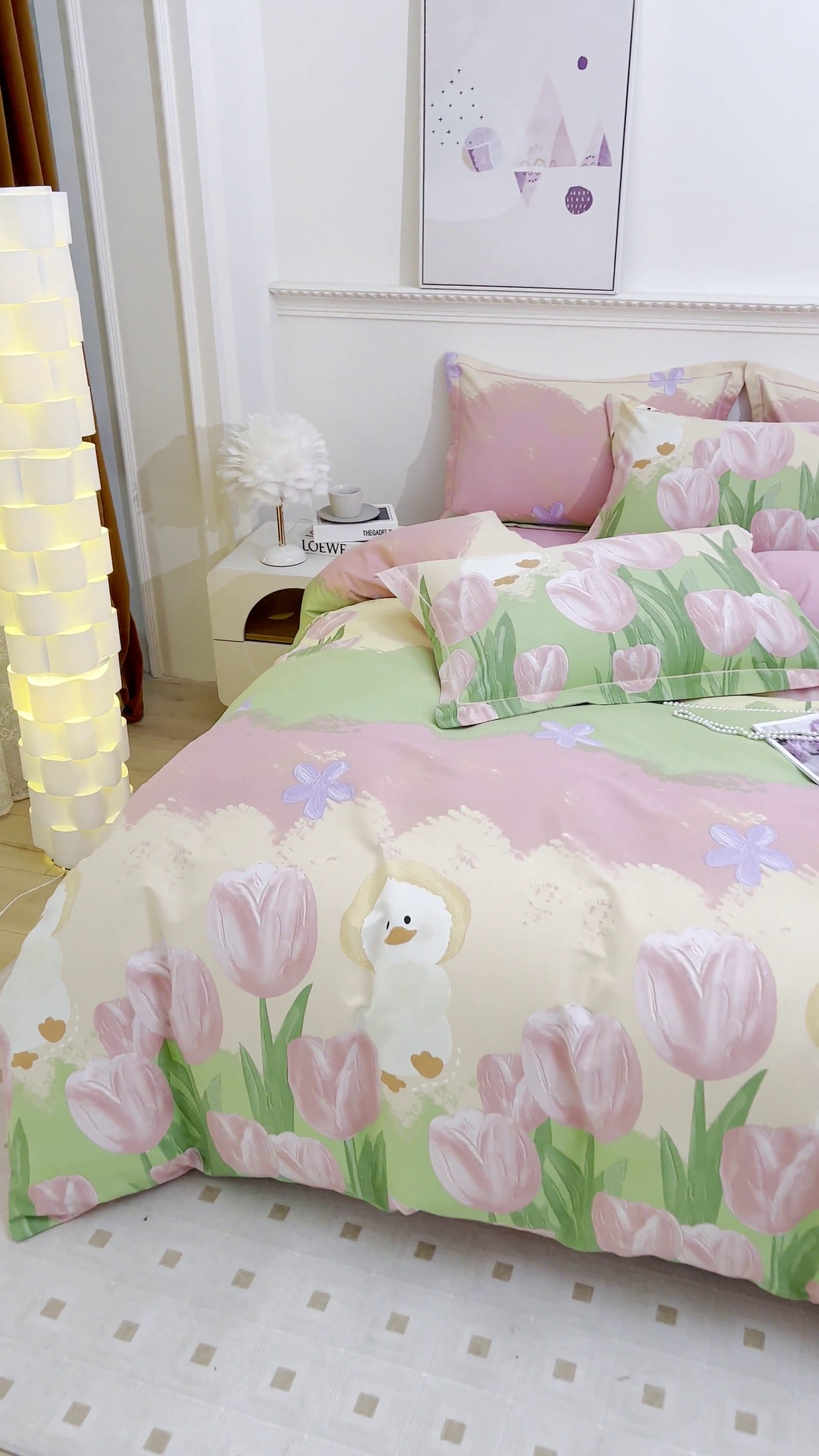 91家纺网 家纺一手货源 找家纺 雲归梦 2023新款全棉AB版加厚四件套 恬梦园 