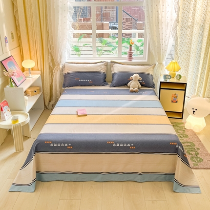 91家纺网 家纺一手货源 找家纺 （总）铭成家纺 2024新款新疆棉喷气印花小清新系列单床单