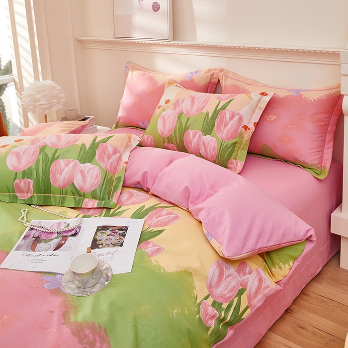 91家纺网 家纺一手货源 找家纺 雲归梦 2023新款全棉AB版加厚四件套 恬梦园 