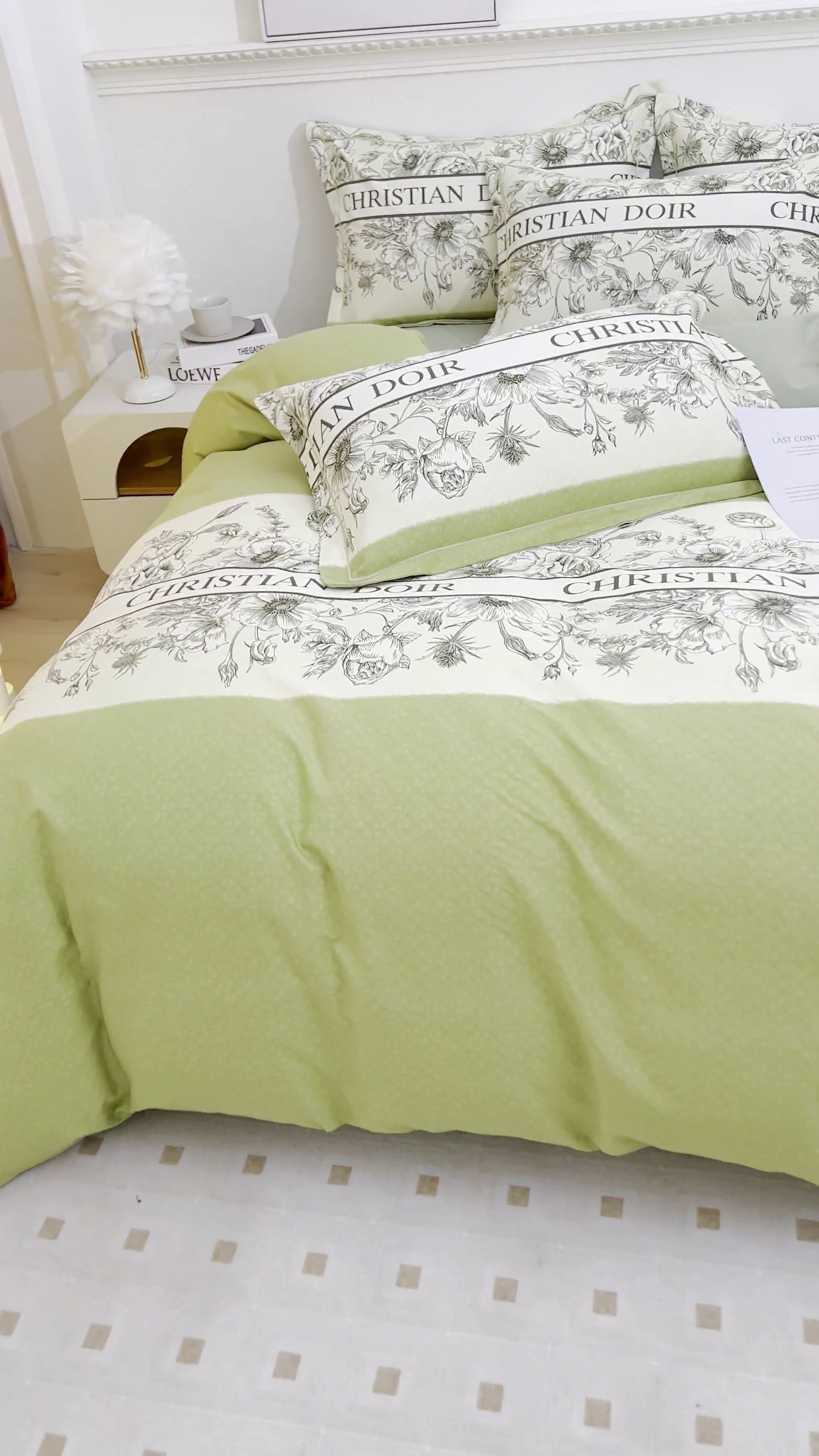 91家纺网 家纺一手货源 找家纺 雲归梦 2023新款全棉AB版加厚四件套 赫本 绿