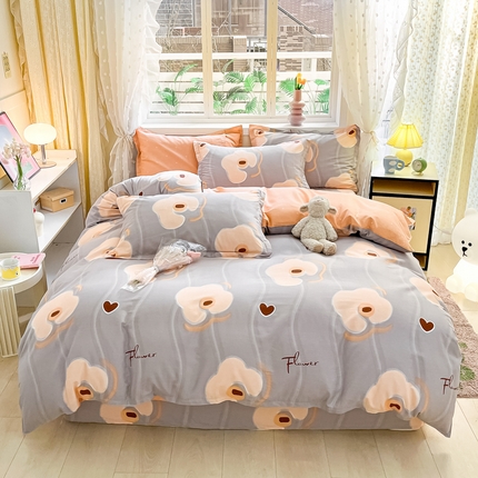 91家纺网 家纺一手货源 找家纺 （总）铭成家纺 2024新款新疆棉喷气印花小清新系列四件套