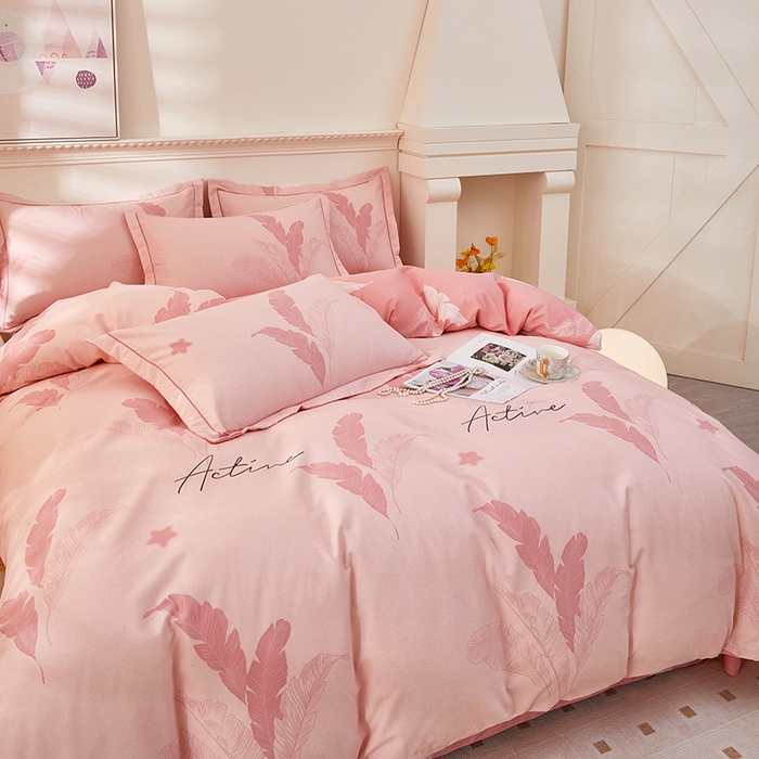 91家纺网 家纺一手货源 找家纺 雲归梦 2023新款全棉AB版加厚四件套 蜜语花期