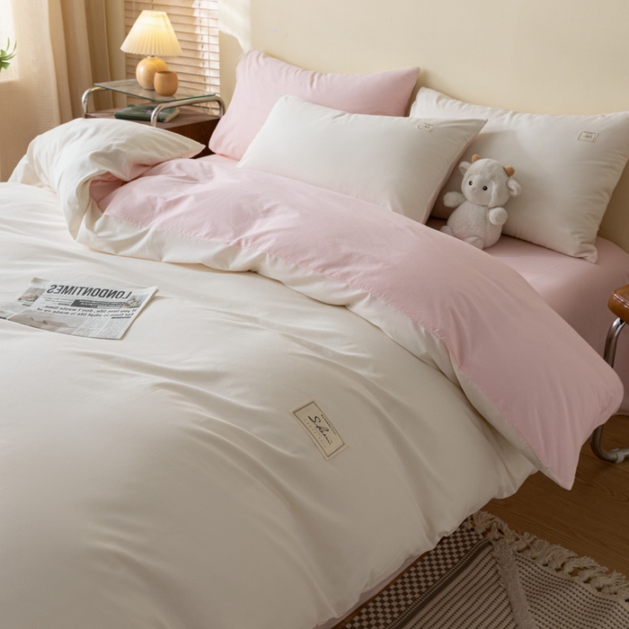 91家纺网 家纺一手货源 找家纺 （总）ab家纺 2024新款40支全棉水洗棉双拼四件套