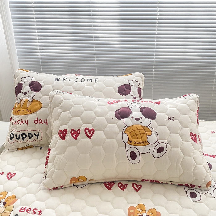 91家纺网 家纺一手货源 找家纺 九亭家纺 2024新款A类抗菌全棉夹棉防水床笠 防水-方糖起司