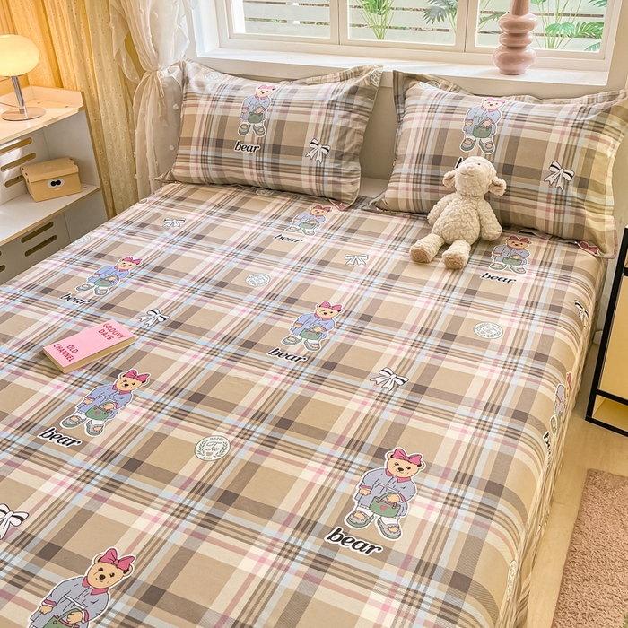 91家纺网 家纺一手货源 找家纺 铭成家纺 2024新款新疆棉喷气印花小清新系列单床单 沫沫小姐