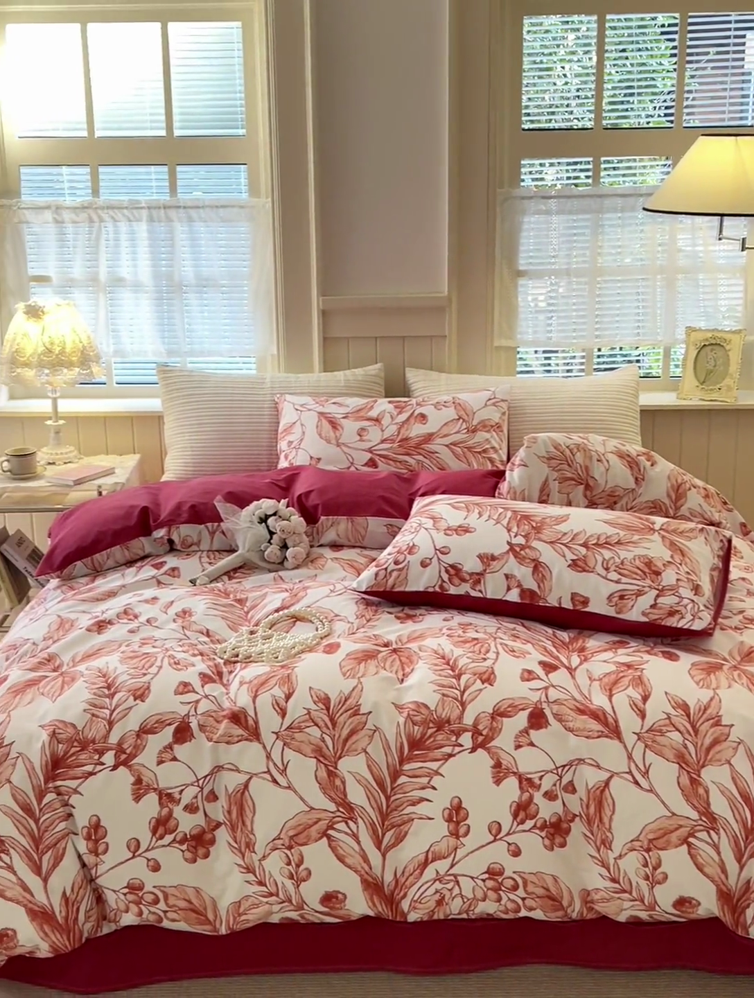 91家纺网 家纺一手货源 找家纺 优彩 2025新款花花系列13372全棉四件套 莉莉安