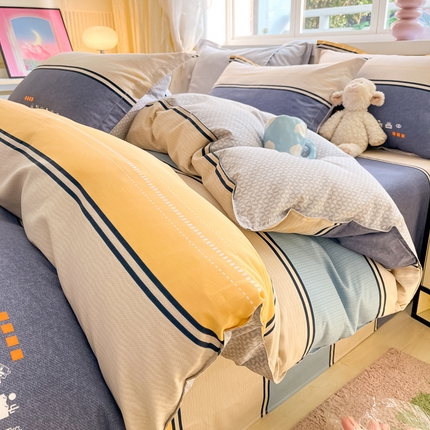 91家纺网 家纺一手货源 找家纺 （总）铭成家纺 2024新款新疆棉喷气印花小清新系列单被套