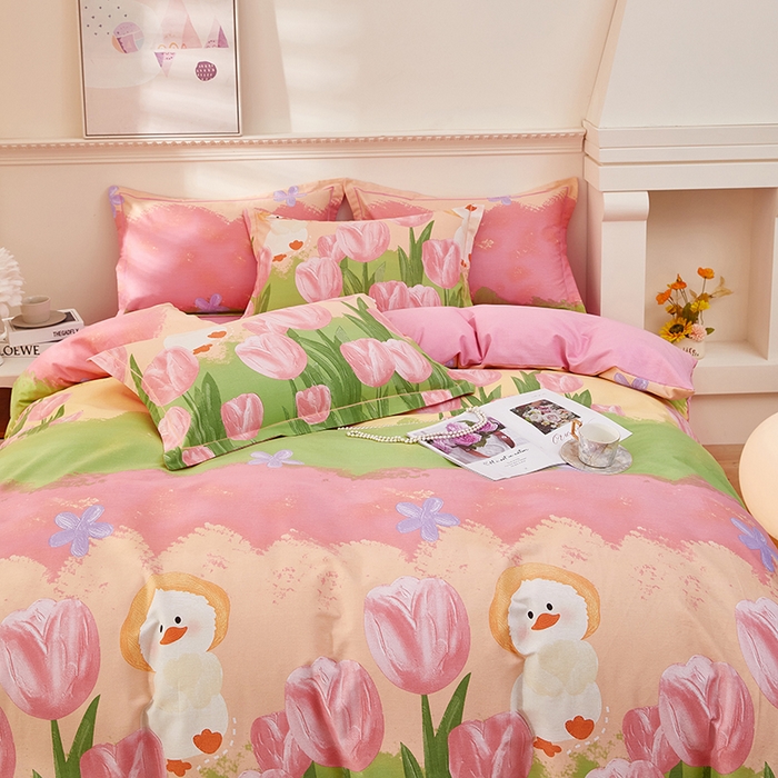 91家纺网 家纺一手货源 找家纺 雲归梦 2023新款全棉AB版加厚四件套 恬梦园 