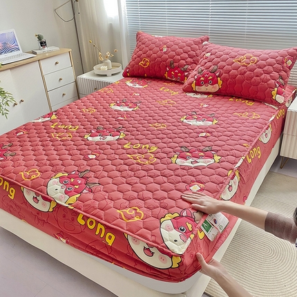 91家纺网 家纺一手货源 找家纺 （总）九亭家纺 2024新款A类抗菌全棉夹棉防水床笠