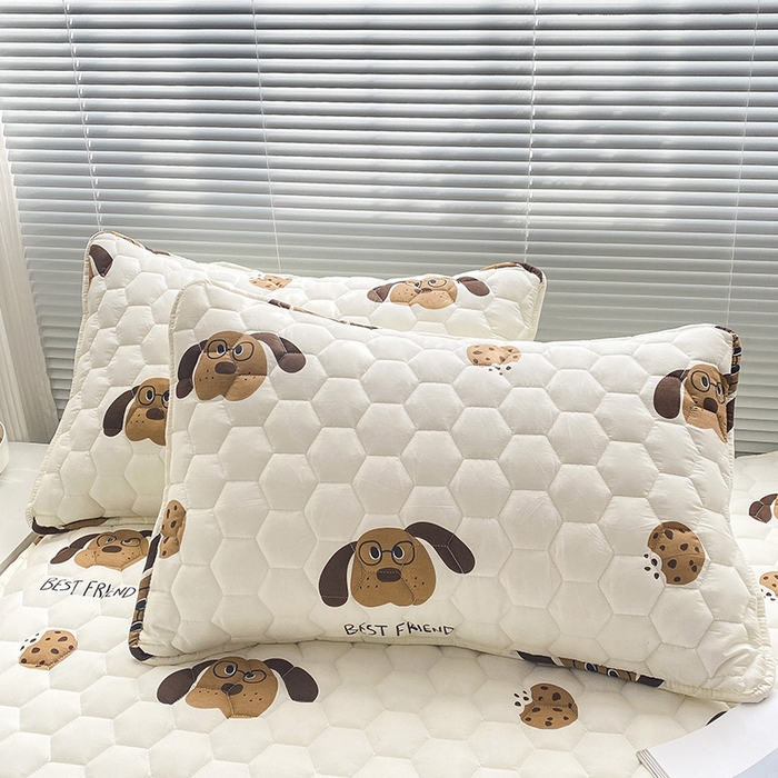 91家纺网 家纺一手货源 找家纺 九亭家纺 2024新款A类抗菌全棉夹棉防水床笠 防水-饼干狗