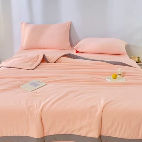 91家纺网 家纺一手货源 找家纺 森林人 2024新款A类水洗棉大豆纤维夏被四件套 优雅玉