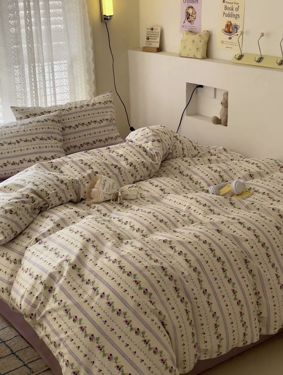 91家纺网 家纺一手货源 找家纺 优彩 2025新款花花系列13372全棉四件套 小葡萄