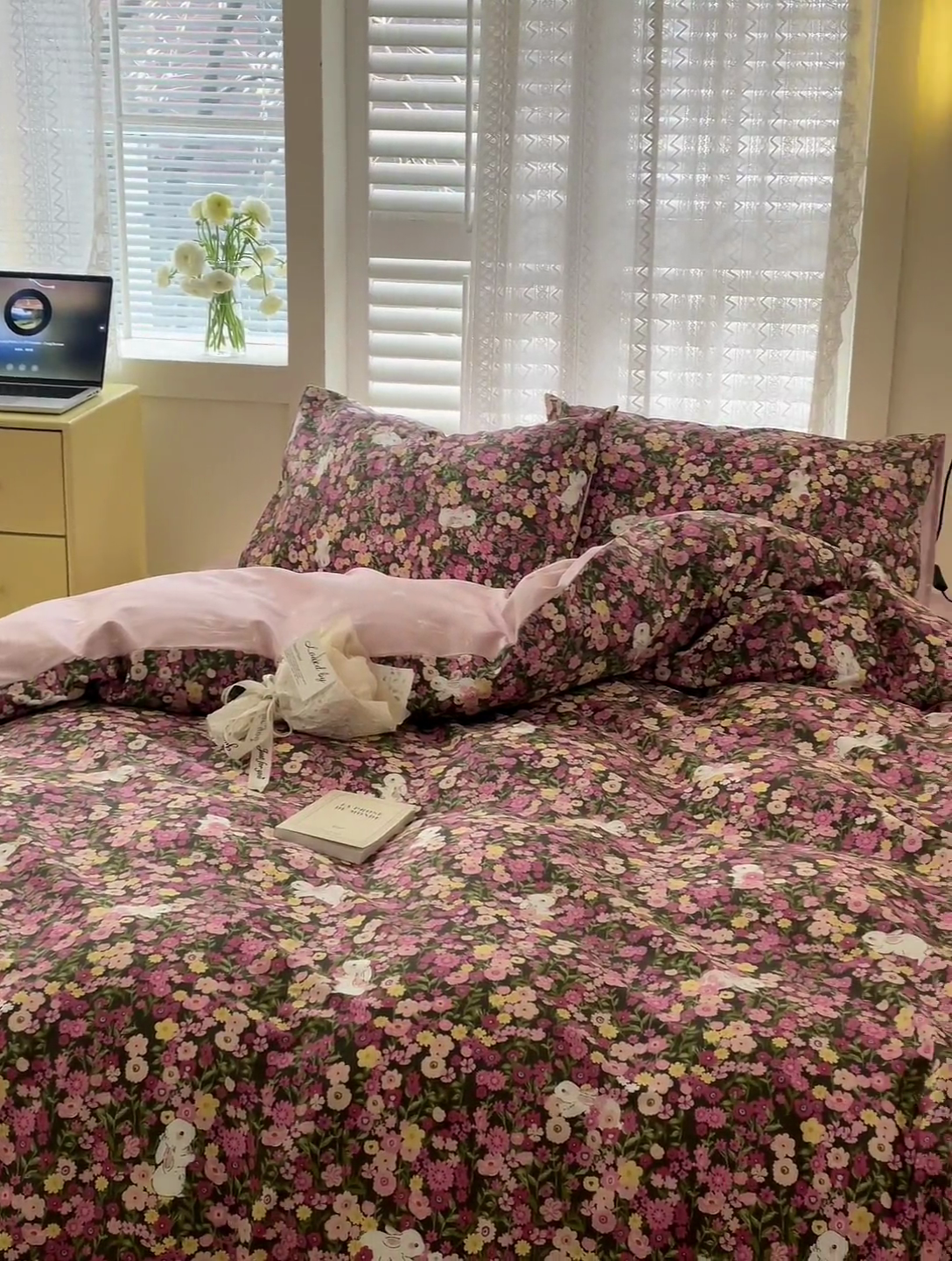 91家纺网 家纺一手货源 找家纺 优彩 2025新款花花系列13372全棉四件套 沉浸花园