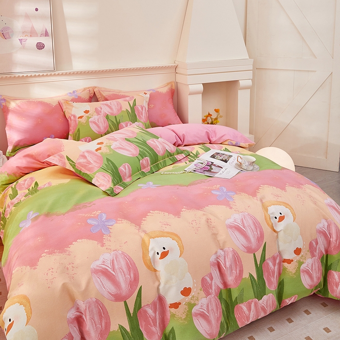 91家纺网 家纺一手货源 找家纺 雲归梦 2023新款全棉AB版加厚四件套 恬梦园 