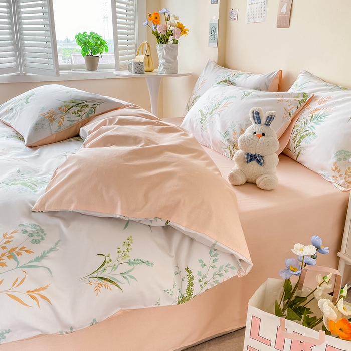 91家纺网 家纺一手货源 找家纺 西引力 2024新款全棉卡通印花单被套 秋香