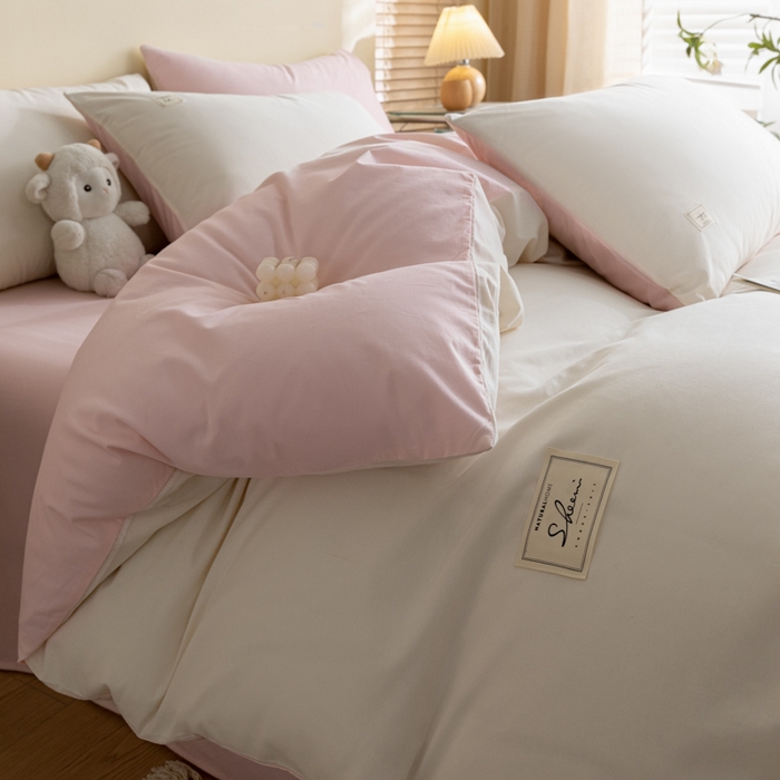 91家纺网 家纺一手货源 找家纺 （总）ab家纺 2024新款40支全棉水洗棉双拼四件套