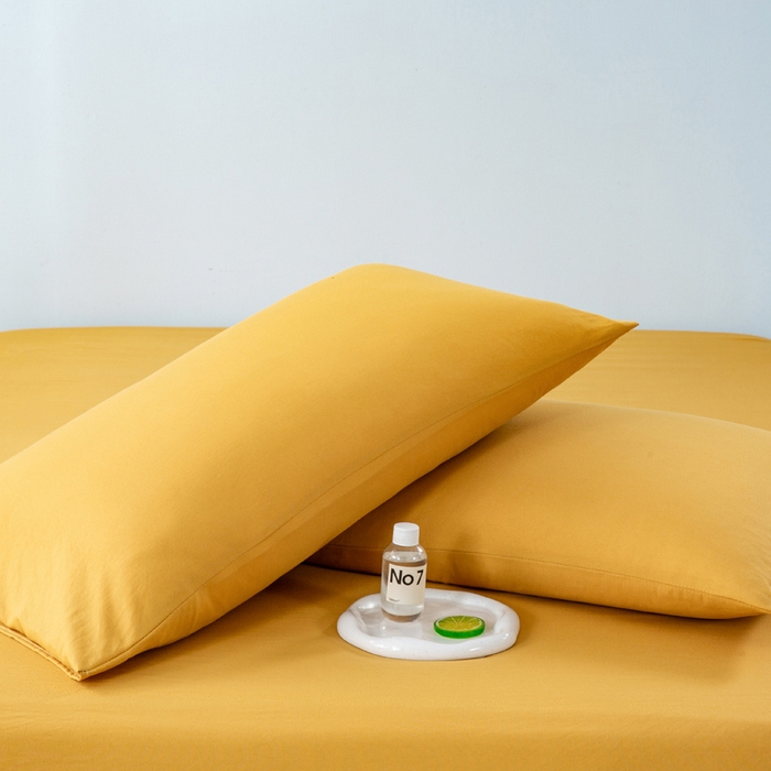 91家纺网 家纺一手货源 找家纺 森林人 2024新款A类水洗棉大豆纤维夏被四件套 柠檬黄