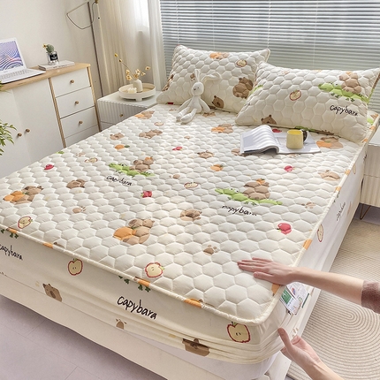 91家纺网 家纺一手货源 找家纺 （总）九亭家纺 2024新款A类抗菌全棉夹棉防水床笠