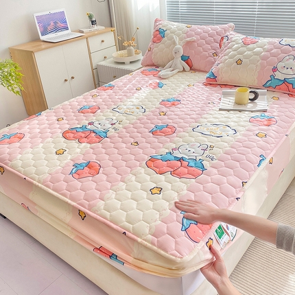 91家纺网 家纺一手货源 找家纺 （总）九亭家纺 2024新款A类抗菌全棉夹棉防水床笠